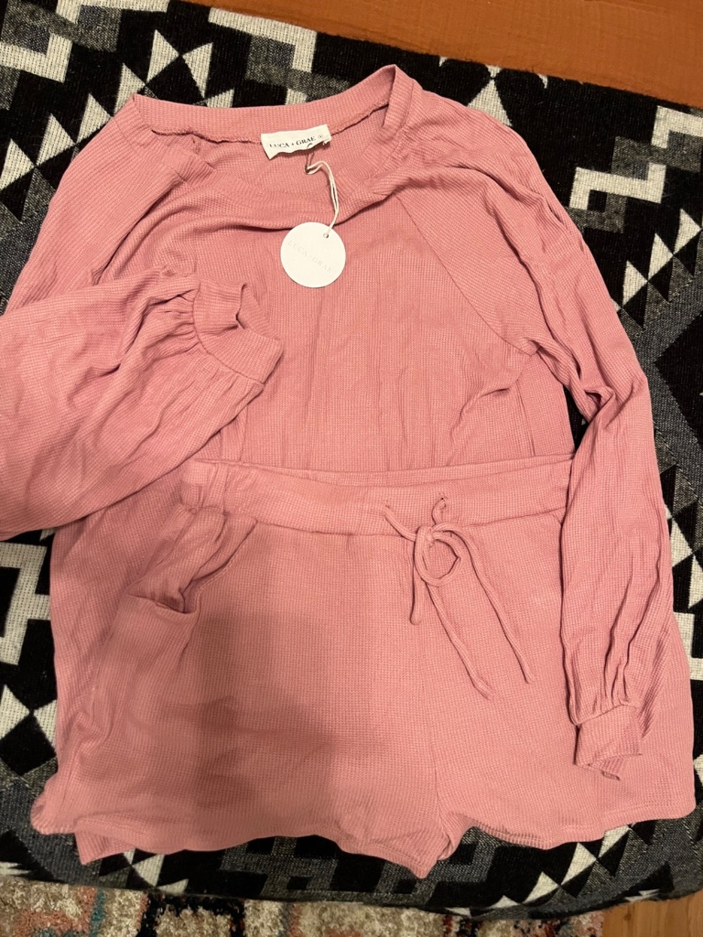 Sanctuary Pink Waffle Knit Lounge Set